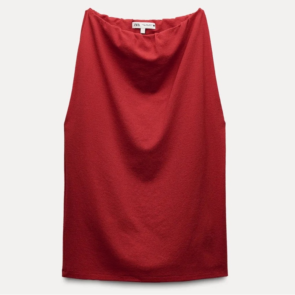 ZARA Red Sleeveless Top w WOOL